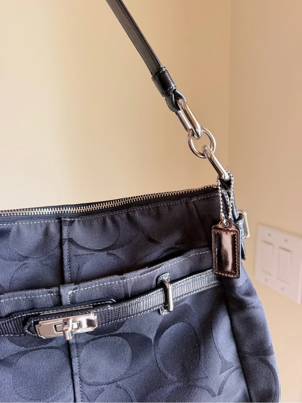 Coach Chelsea Ashlyn Black Signature Jacquard Shoulder Bag
